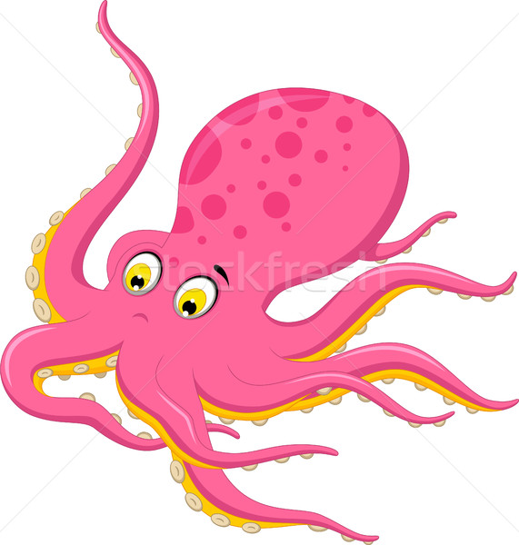 Stockfoto: Cute · octopus · cartoon · handen · baby · glimlach