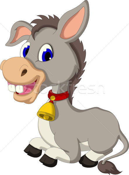 Engraçado burro desenho animado sessão feliz diversão Foto stock © jawa123