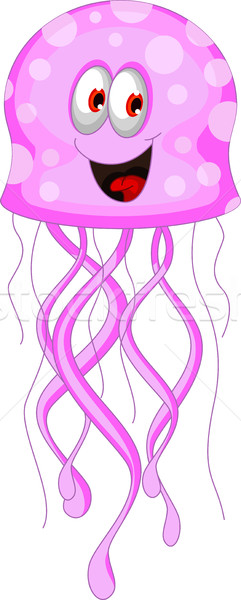Meduză desen animat mare fundal ocean înot Imagine de stoc © jawa123