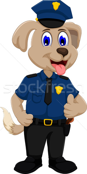 cute police dog cartoon  thumb up Stock photo © jawa123