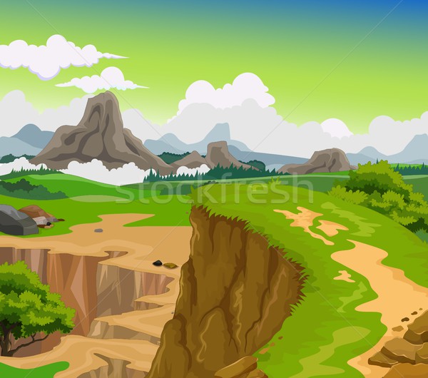 beauty cliff with mountain landscape background Stock photo © jawa123