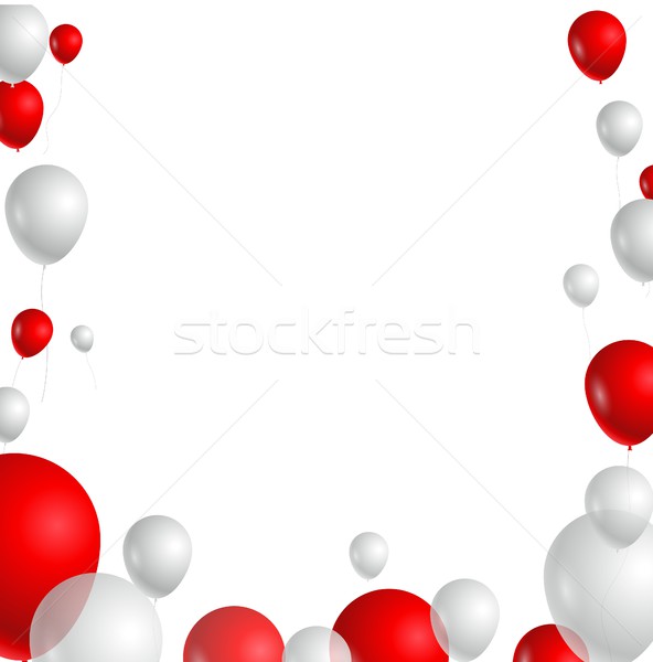 Birthday card with red and white balloons  Stock photo © jawa123
