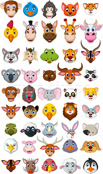 big animal head cartoon collection Stock photo © jawa123