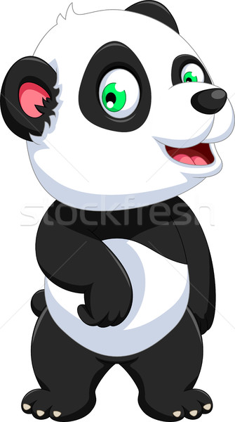 Grappig panda cartoon ontwerp handen kind Stockfoto © jawa123