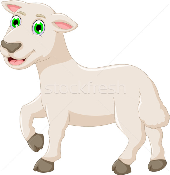 cute baby goat cartoon posing Stock photo © jawa123