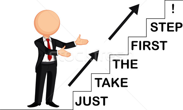 businessman by showing just take the first step Stock photo © jawa123