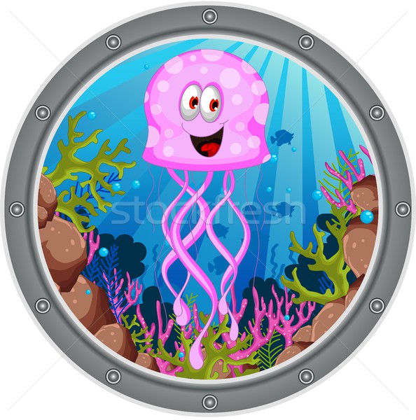 Cute медуз Cartoon кадр пляж ребенка Сток-фото © jawa123