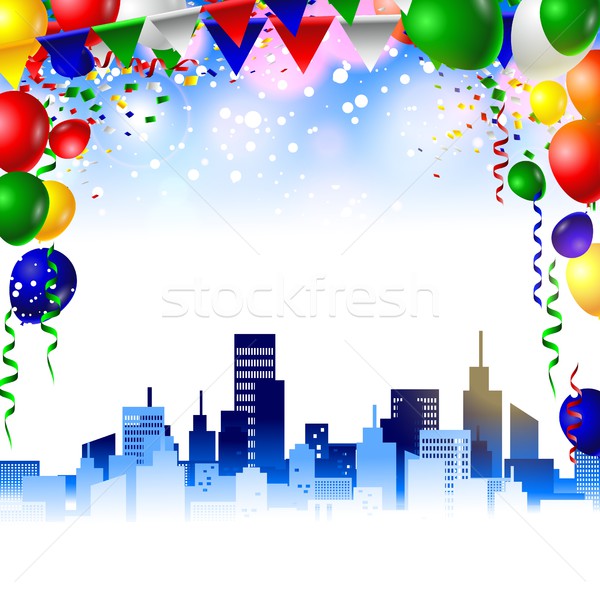 Birthday card with colorful balloons Stock photo © jawa123