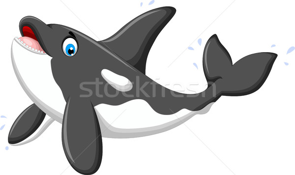 cute killer whale cartoon posing Stock photo © jawa123
