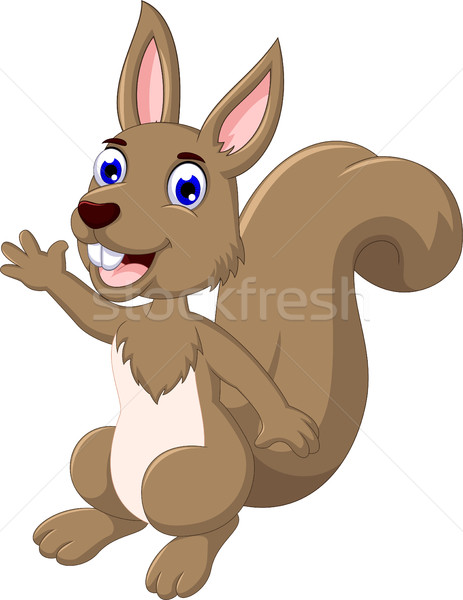 Engraçado desenho animado esquilo posando feliz natureza Foto stock © jawa123