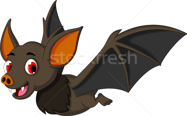 Drăguţ desen animat bat care zboară zâmbet fericit Imagine de stoc © jawa123