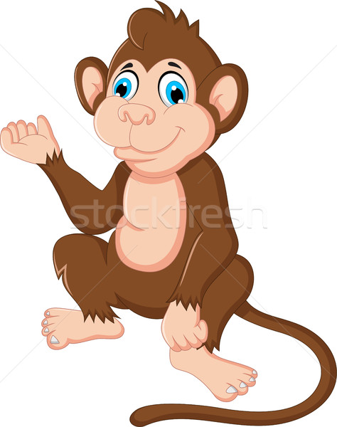 cute monkey cartoon sitting Stock photo © jawa123