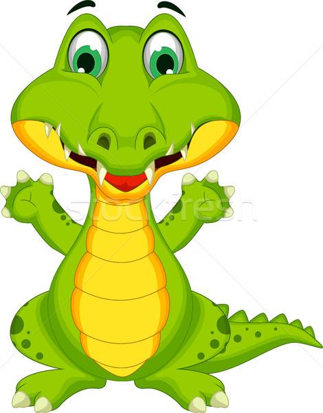 Stockfoto: Grappig · krokodil · cartoon · poseren · leuk · vet