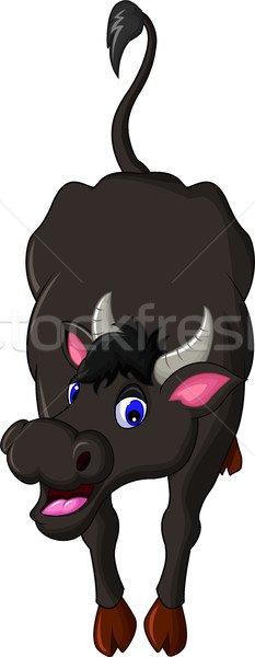 cute buffalo cartoon posing Stock photo © jawa123