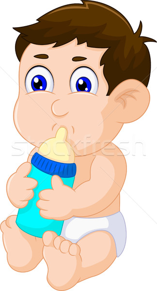 Stockfoto: Cute · baby · jongen · cartoon · vergadering · fopspeen