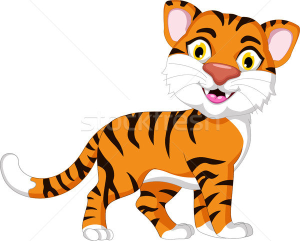 Foto stock: Cute · tigre · Cartoon · diseno · forestales · funny