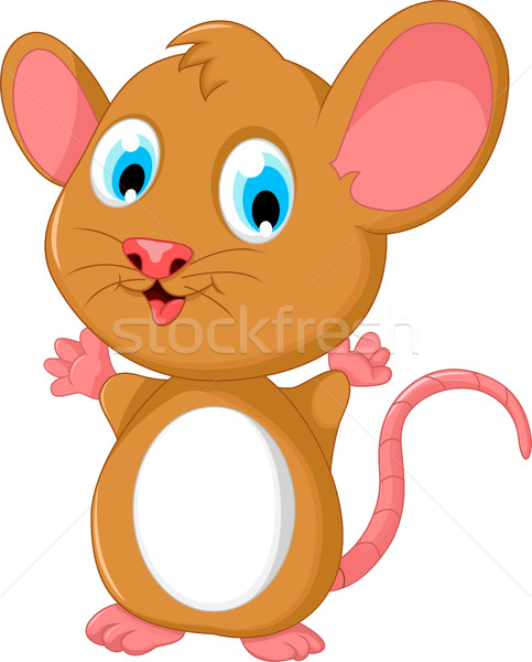 Feliz gordura mouse desenho animado posando mão Foto stock © jawa123