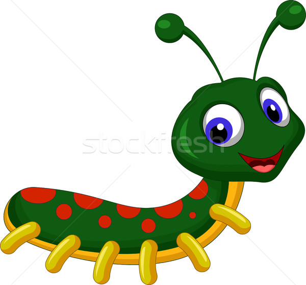 cute caterpillar cartoon posing Stock photo © jawa123