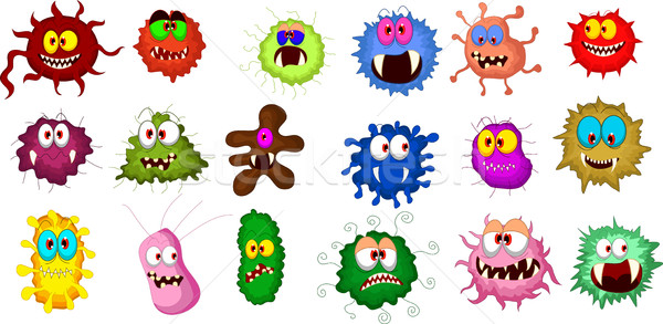 Cartoon bacteria colección establecer diseno feliz Foto stock © jawa123