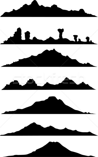 collection of mountain silhouette Stock photo © jawa123