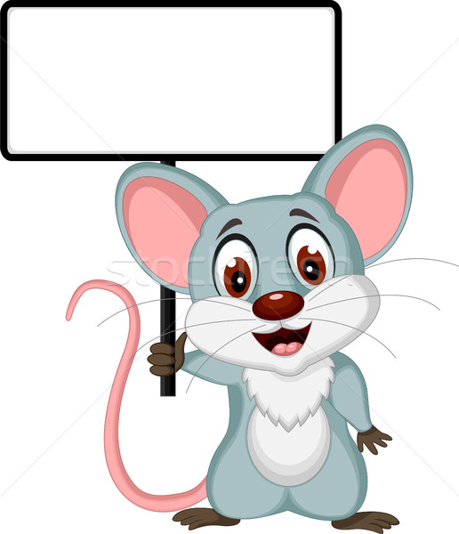 mouse cartoon holding blank sign Stock photo © jawa123