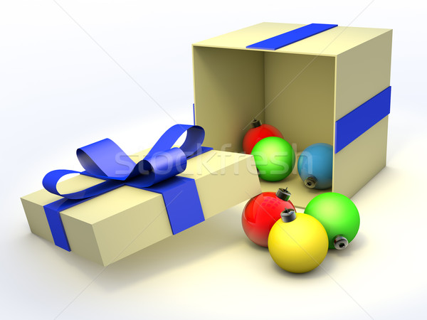 Weihnachten heraus Geschenkbox Sitzung Hintergrund grünen Stock foto © jaycriss