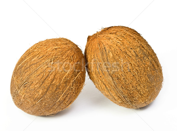 Foto stock: Dois · isolado · branco · tropical · coco