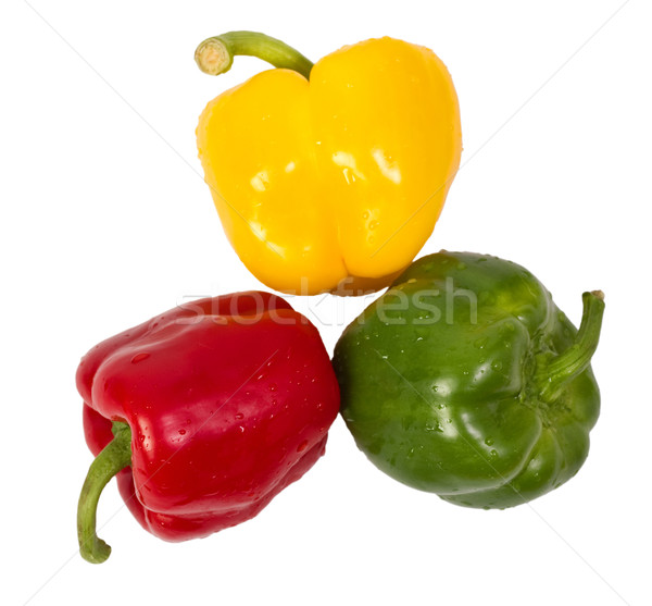 Three green red and yellow paprika(capsicum) Stock photo © jaycriss