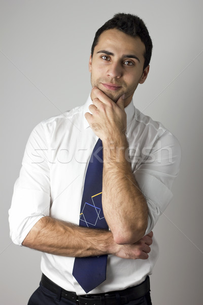 Portret młodych uwodzicielski biznesmen biały shirt Zdjęcia stock © jaycriss