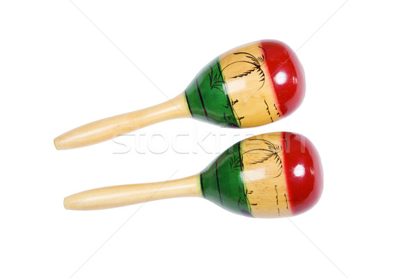 Stock photo: Two colorful shakers or maracas isolated with clipping path
