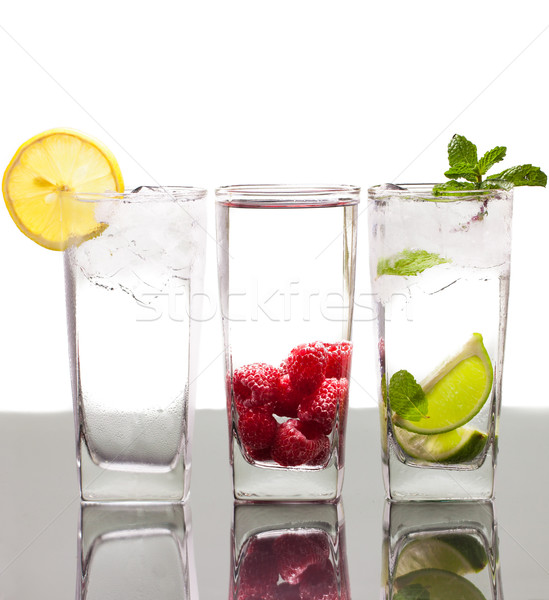 Trzy kolorowy napojów jagody owoców lodu Zdjęcia stock © jaykayl