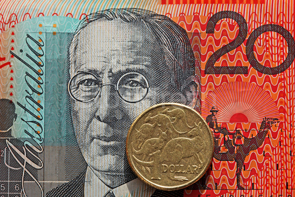 Foto stock: Australiano · vinte · dólar · nota · um