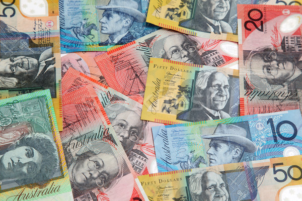Ausztrál pénz különböző ausztrál bankjegyek háttér kék Stock fotó © jeayesy