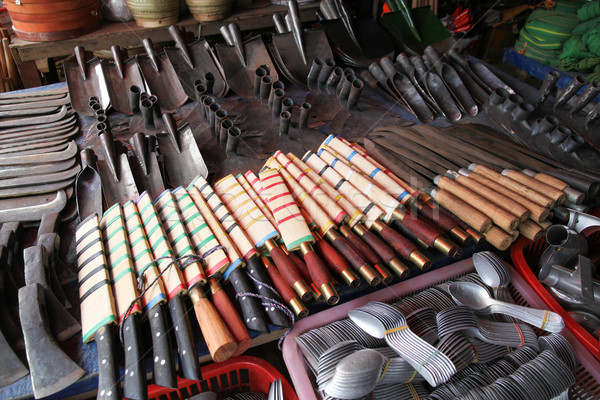 Szerszám bolt Laosz különböző fém szerszámok Stock fotó © jeayesy