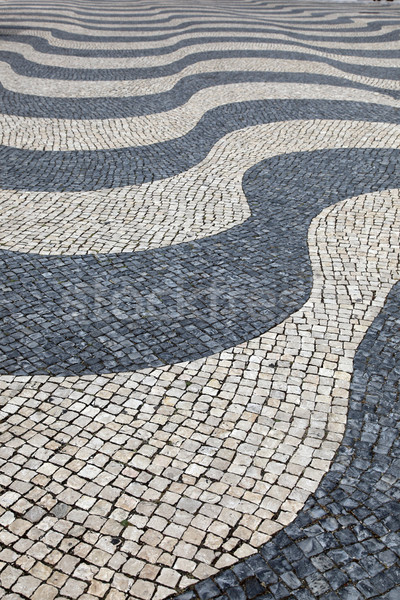 Lisbona Portogallo tradizionale ciottoli pattern marciapiede Foto d'archivio © jeayesy