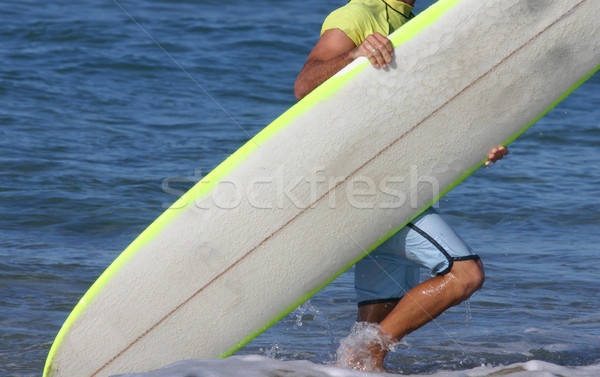 Afgewerkt surfen surfer water surfen man Stockfoto © jeayesy