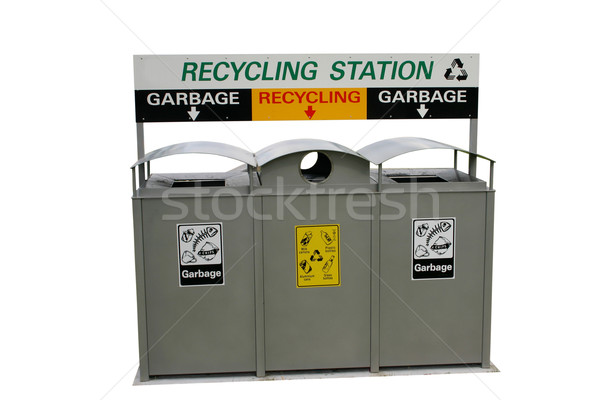 újrahasznosítás állomás izolált fehér környezet szemét Stock fotó © jeayesy