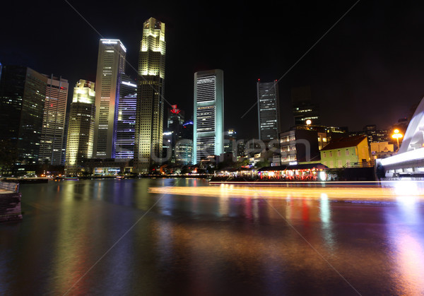 Singapore - City lights in the South Bridge Road Area. Stock photo © jeayesy