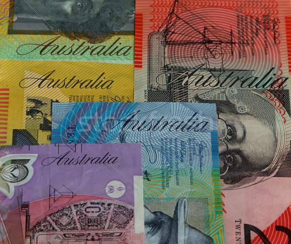 Ausztrál pénz közelkép különböző ausztrál bank jegyzetek Stock fotó © jeayesy