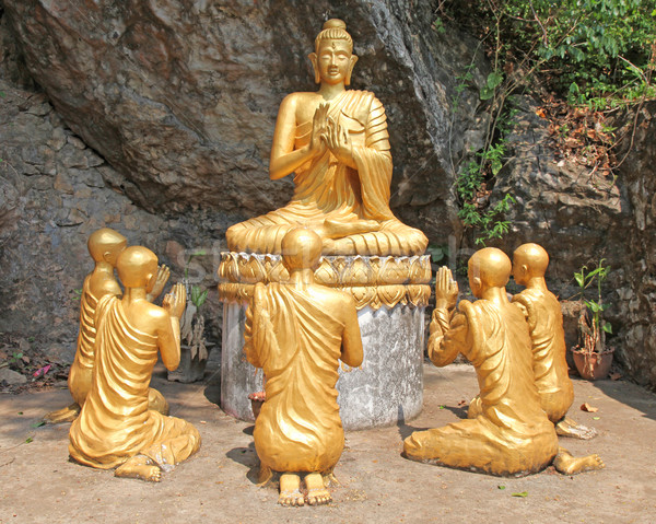 Stok fotoğraf: Buda · heykel · Laos · dua · eden · budizm · hayat