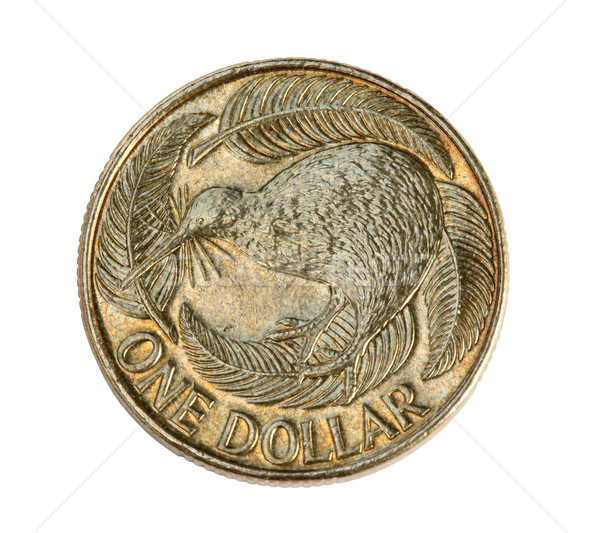 Neozelandese uno dollaro moneta isolato bianco Foto d'archivio © jeayesy
