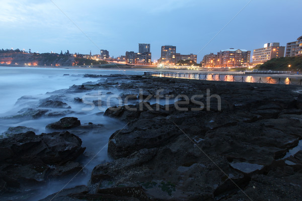 Foto stock: Newcastle · playa · Australia · puesta · de · sol · segundo · paisaje