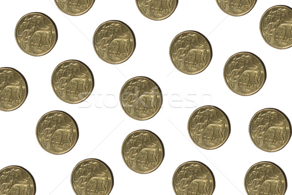 Foto stock: Australiano · dólares · um · dólar · moedas · isolado