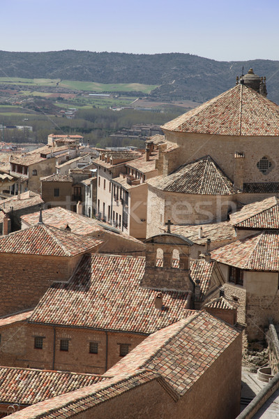 Spanje betegelde daken unesco middeleeuwse Stockfoto © jeayesy