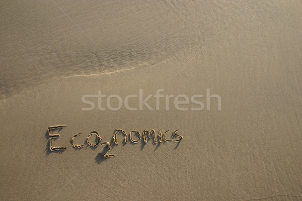 экономика теплица газ написанный песок Финансы Сток-фото © jeayesy