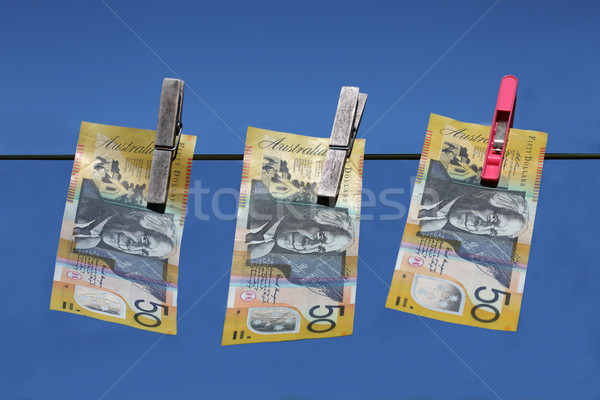 Dinero australiano 50 notas cielo azul Foto stock © jeayesy