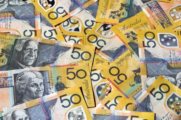 Ausztrál pénz ausztrál 50 dollár jegyzetek pénz Stock fotó © jeayesy