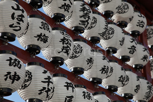 Foto stock: Japonês · lanternas · branco · templo · Tóquio