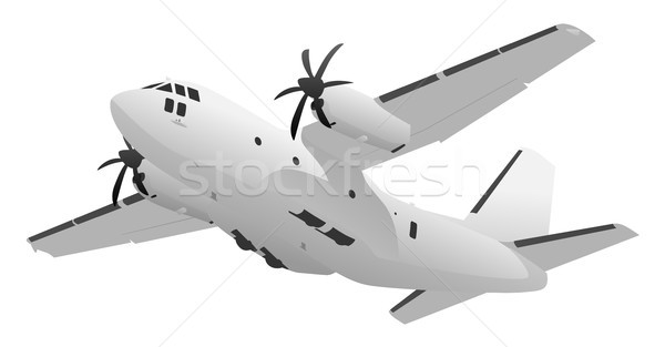 Militar transporte carga aeronave ilustração grande Foto stock © jeff_hobrath
