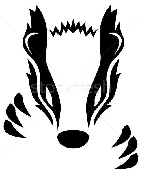 Badger sharp semplice bianco nero testa Foto d'archivio © jeff_hobrath